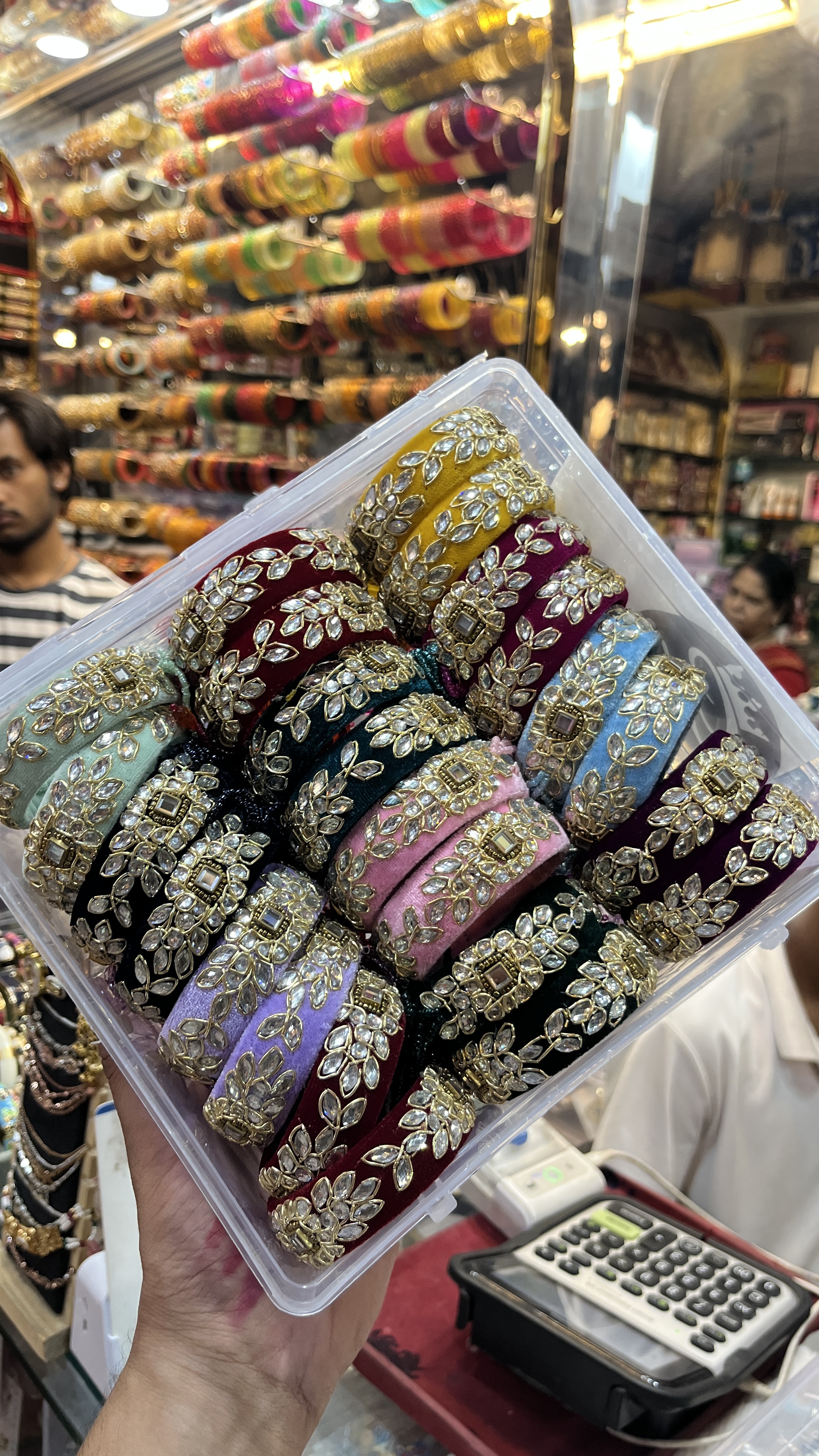 Velvet adjustable free size Kundan bengal